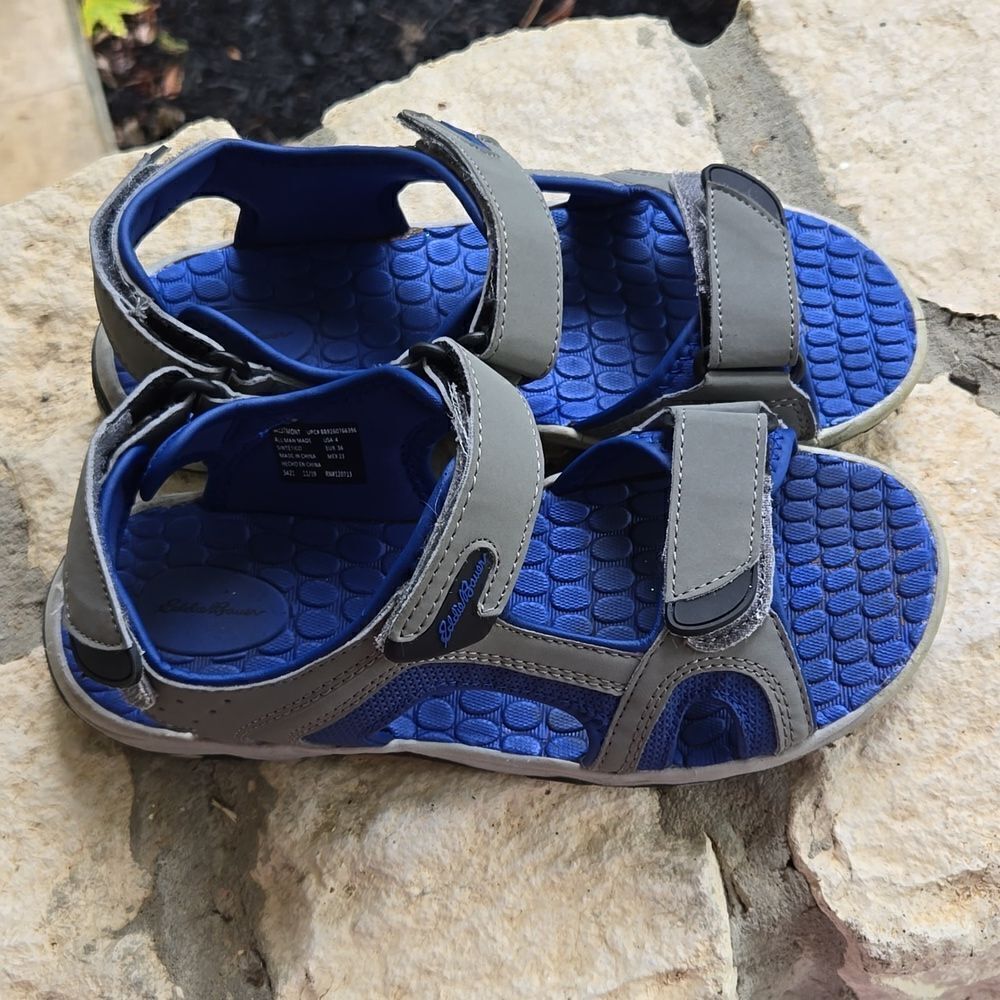 Boys Eddie Bauer Blue and Gray Sandals
